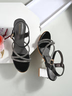 Women Black Classy block Heels Sandals