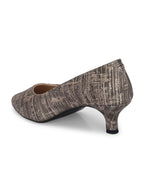 Women Pumps Copper Printed Pointed Toe Block Heeled Sandals