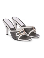 Women Black & White Slim Heels Pumps