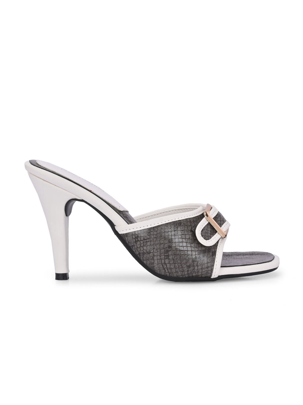 Women Black & White Slim Heels Pumps