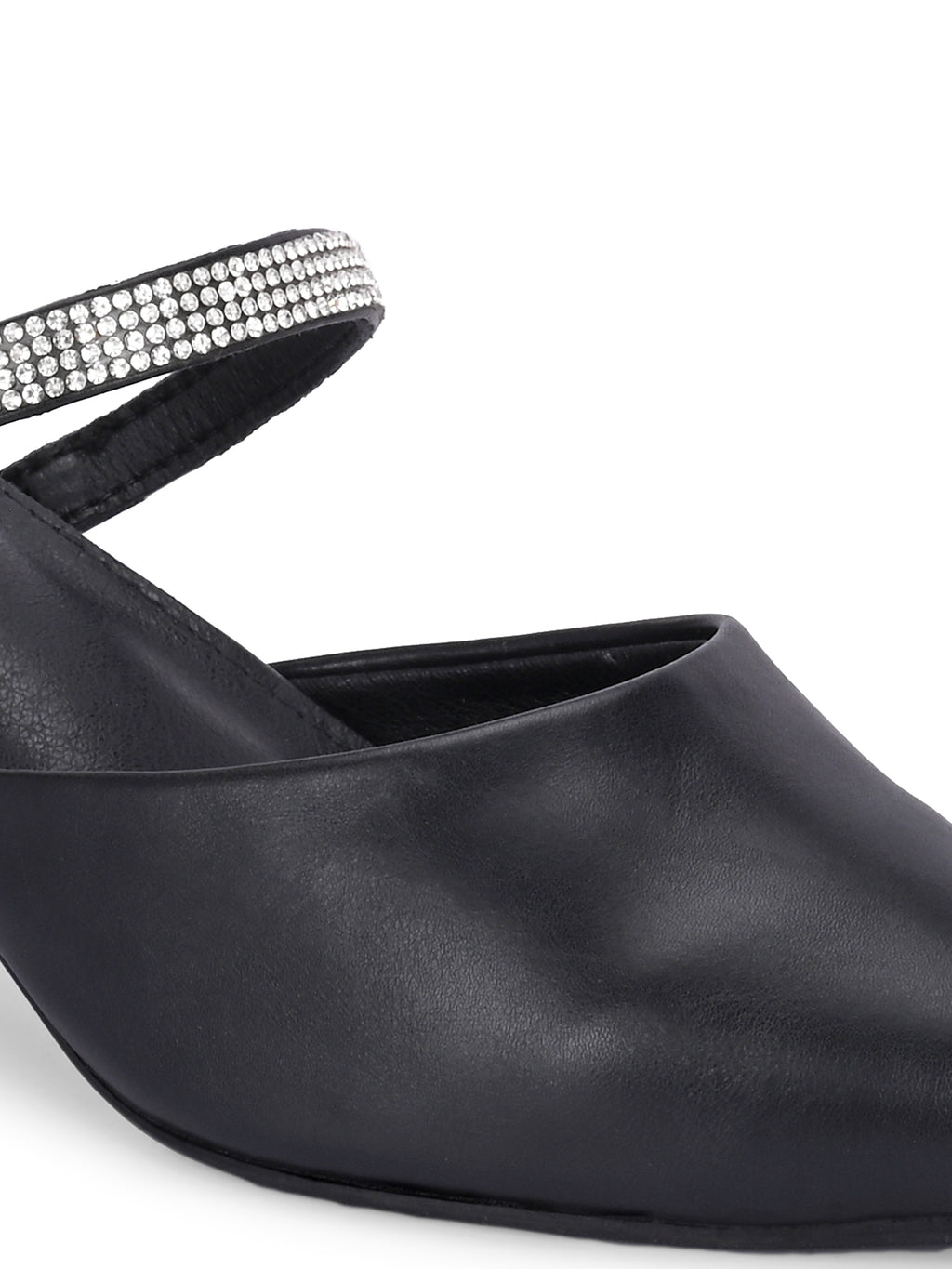Women Black Block Pumps Heeled Sandals