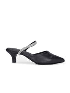 Women Black Block Pumps Heeled Sandals