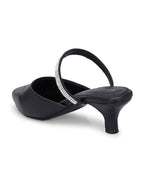 Women Black Block Pumps Heeled Sandals