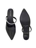 Women Black Block Pumps Heeled Sandals