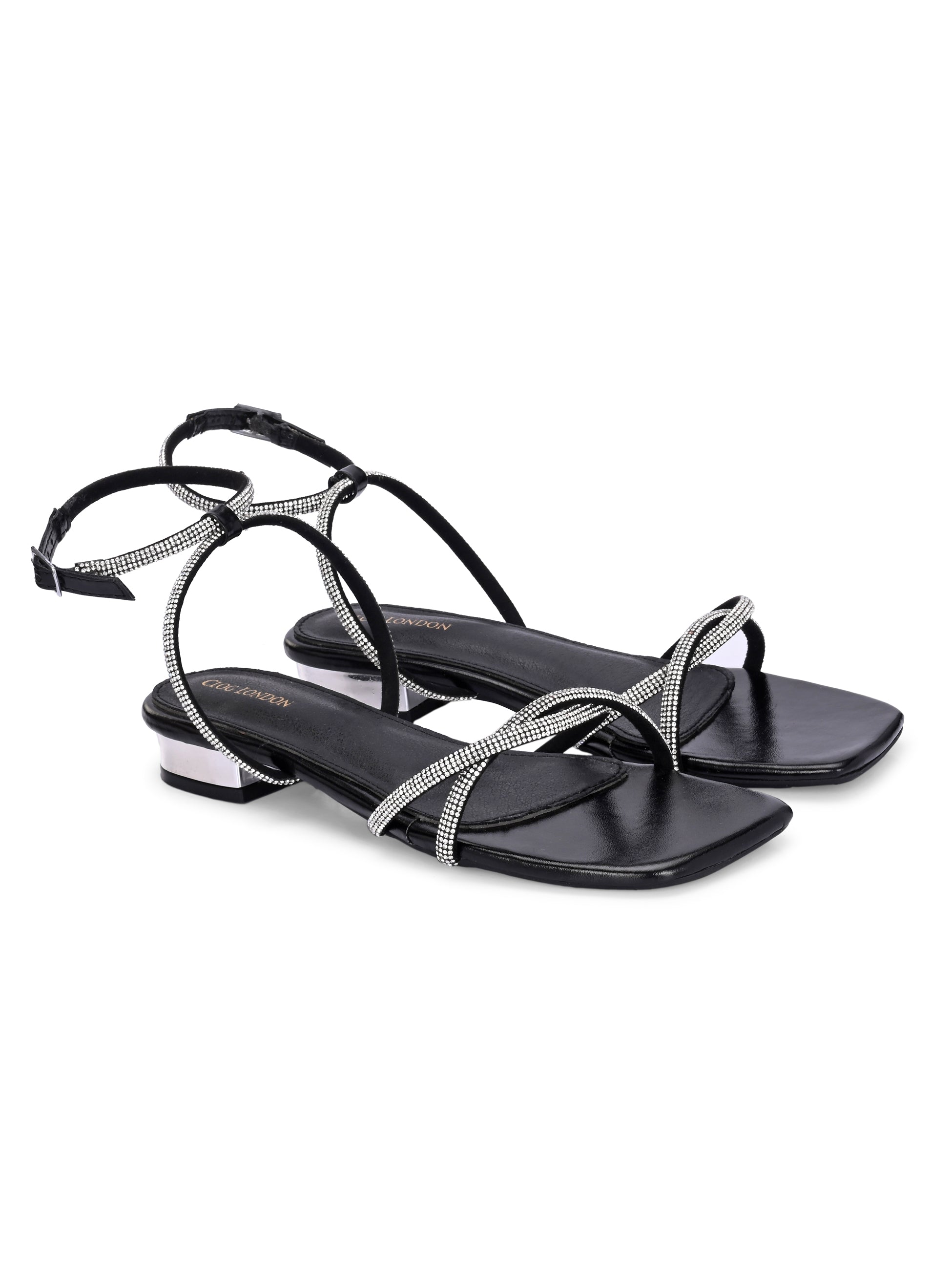 Women Fashionable Black Heels Sandals