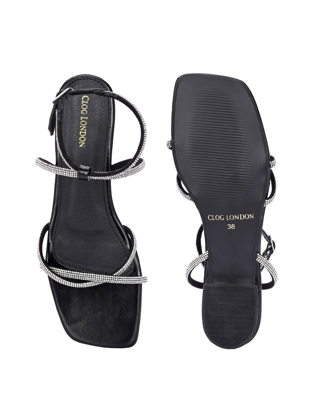 Women Fashionable Black Heels Sandals