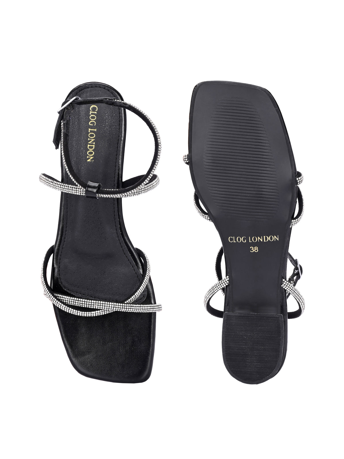 Women Fashionable Black Heels Sandals