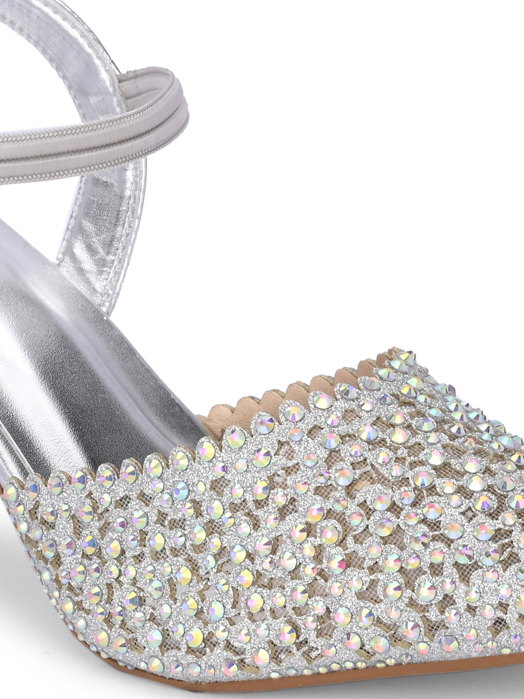 Women Silver Pumps Heeled Sandals