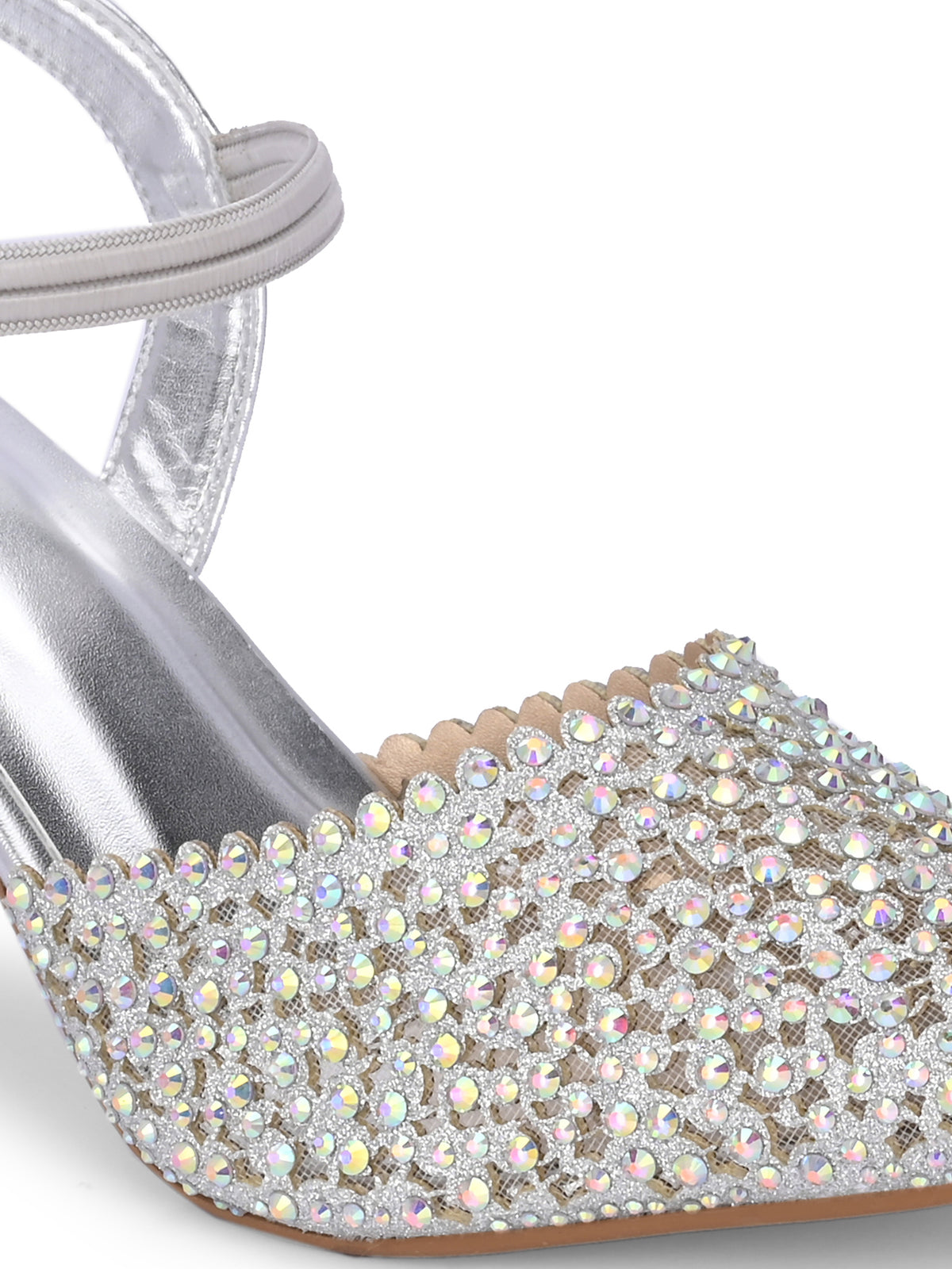 Women Silver Pumps Heeled Sandals