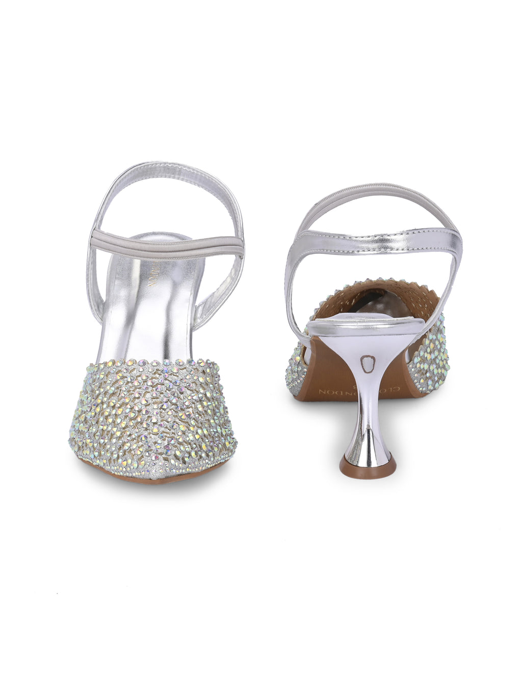 Women Silver Pumps Heeled Sandals