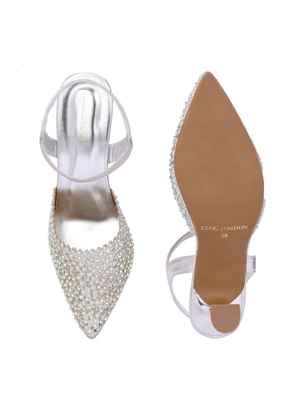 Women Silver Pumps Heeled Sandals