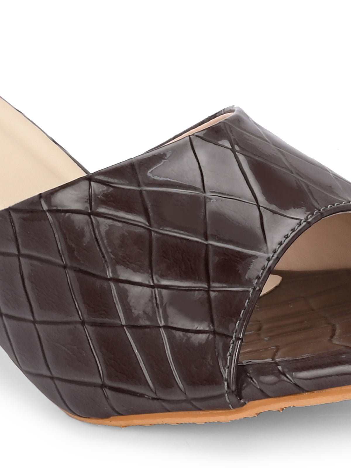 Women Brown Open Toe Block Heels Sandals
