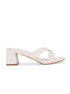 Women Black Cross Strap Heels Sandals