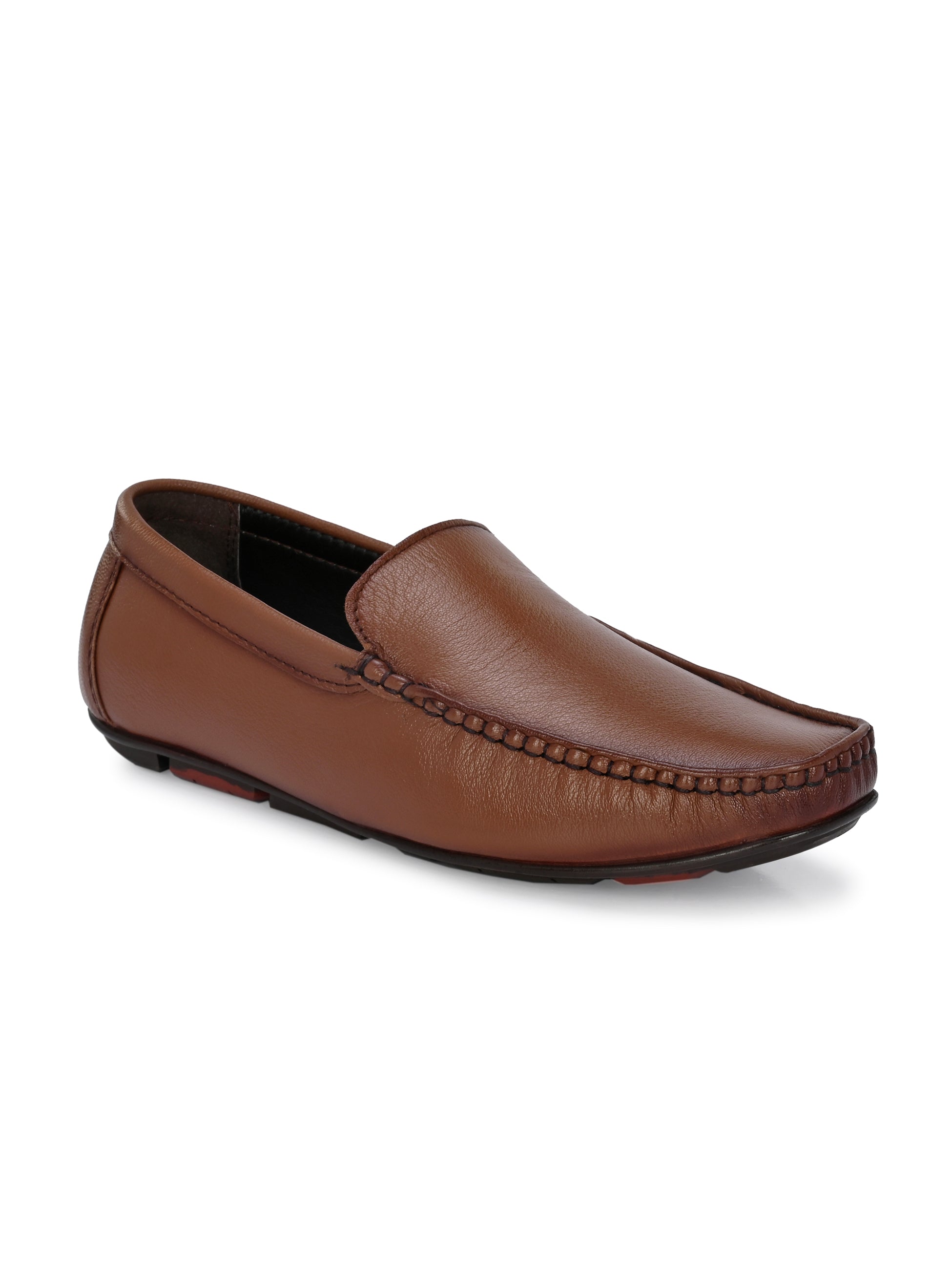 Men Textured Leather Loafer Shoes