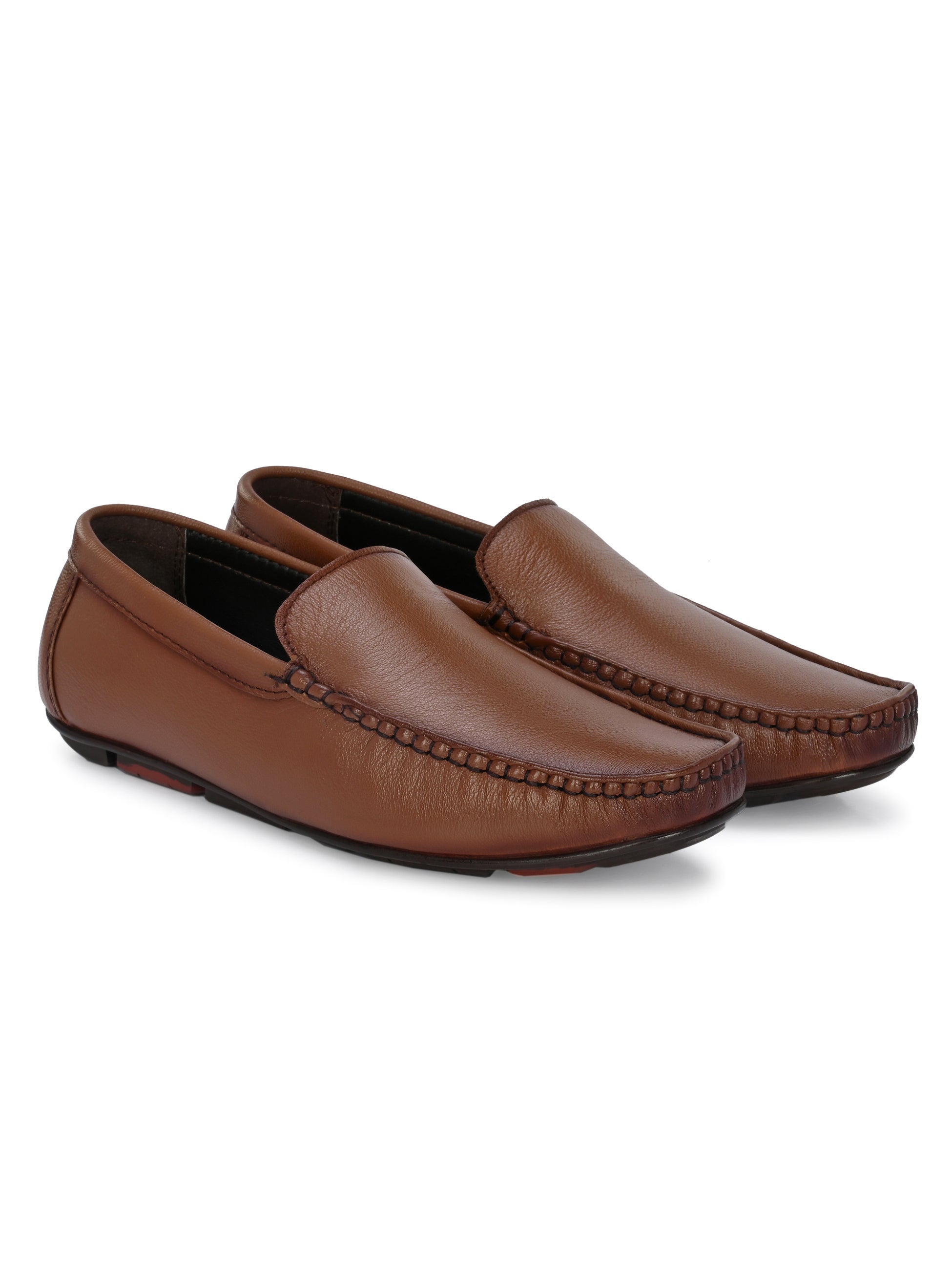 Men Textured Leather Loafer Shoes