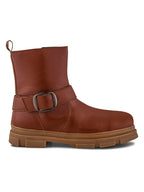 Women Tan Block Heeled Boots