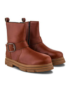 Women Tan Block Heeled Boots