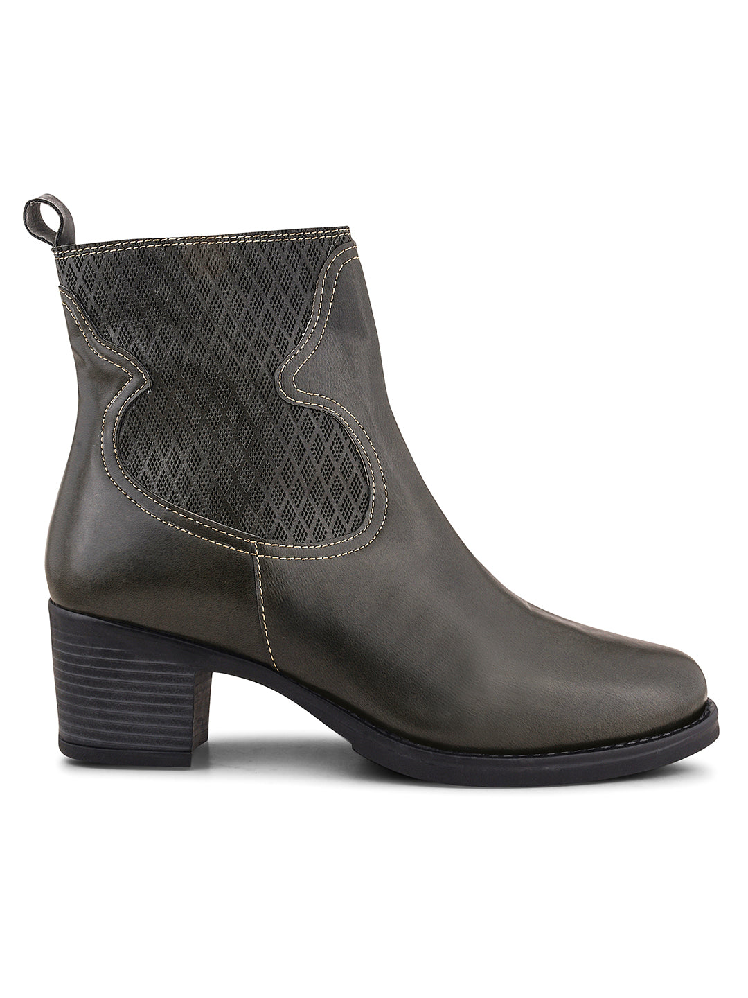 Women Leather Round Toe Boots