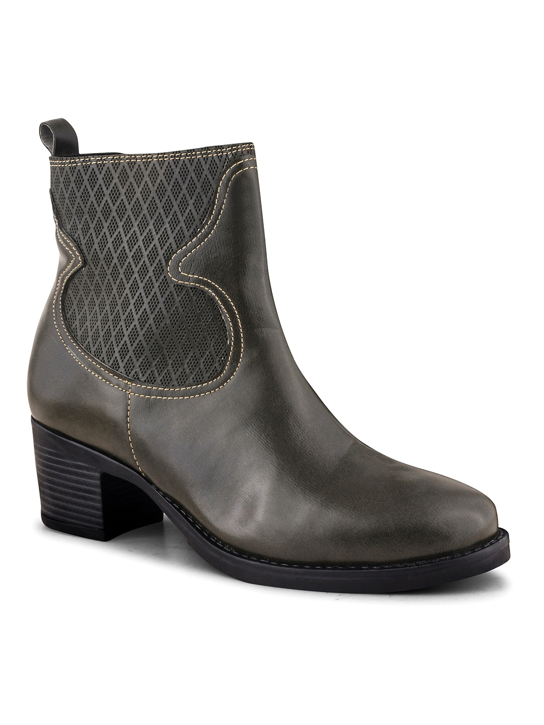 Women Leather Round Toe Boots