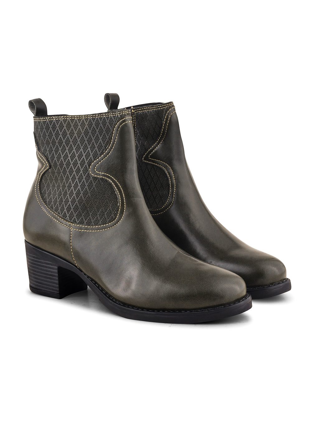 Women Leather Round Toe Boots