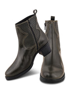 Women Leather Round Toe Boots