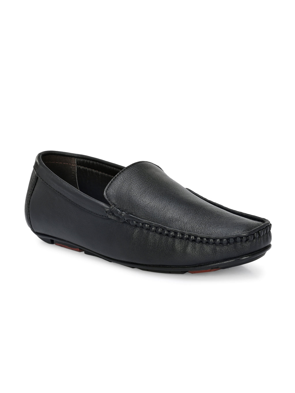 Men Textured Leather Loafer Shoes