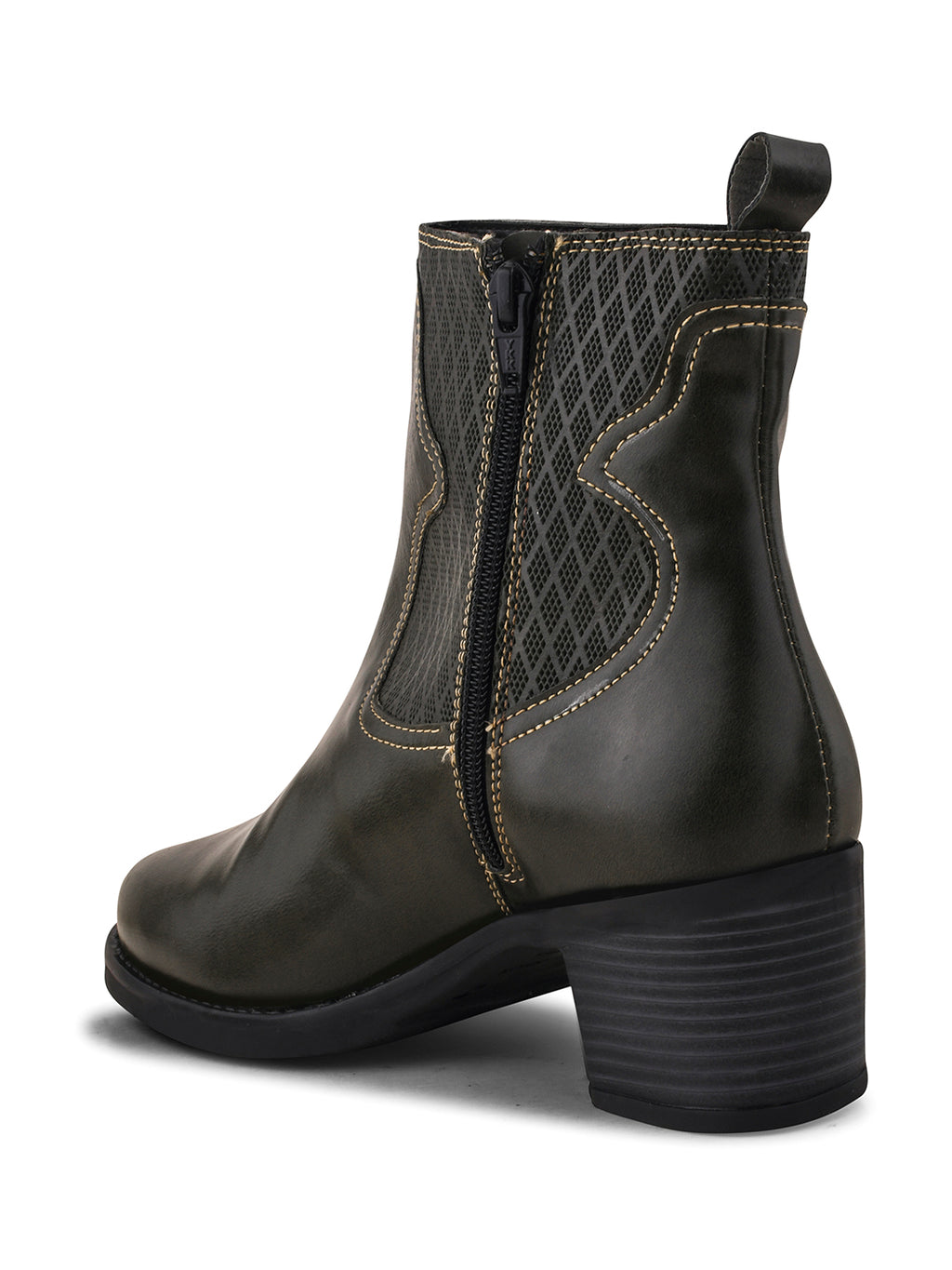 Women Leather Round Toe Boots