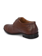 Men's Perforated Leather Formal Derby Shoes