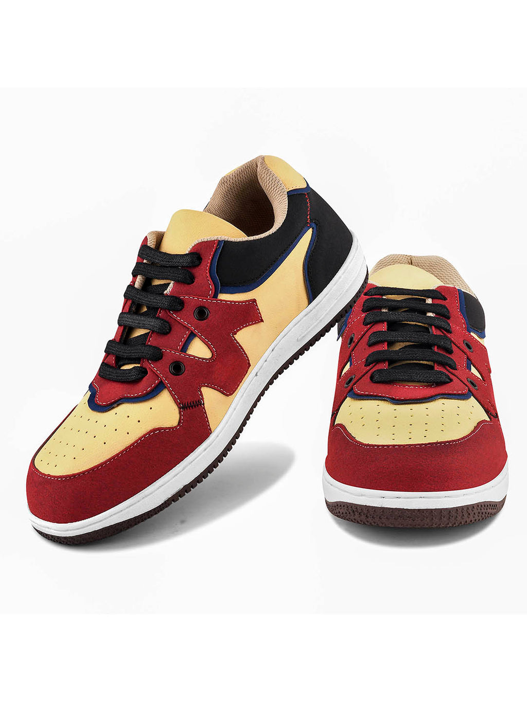 Men's Red & Yellow Casual Sneakers Shoes