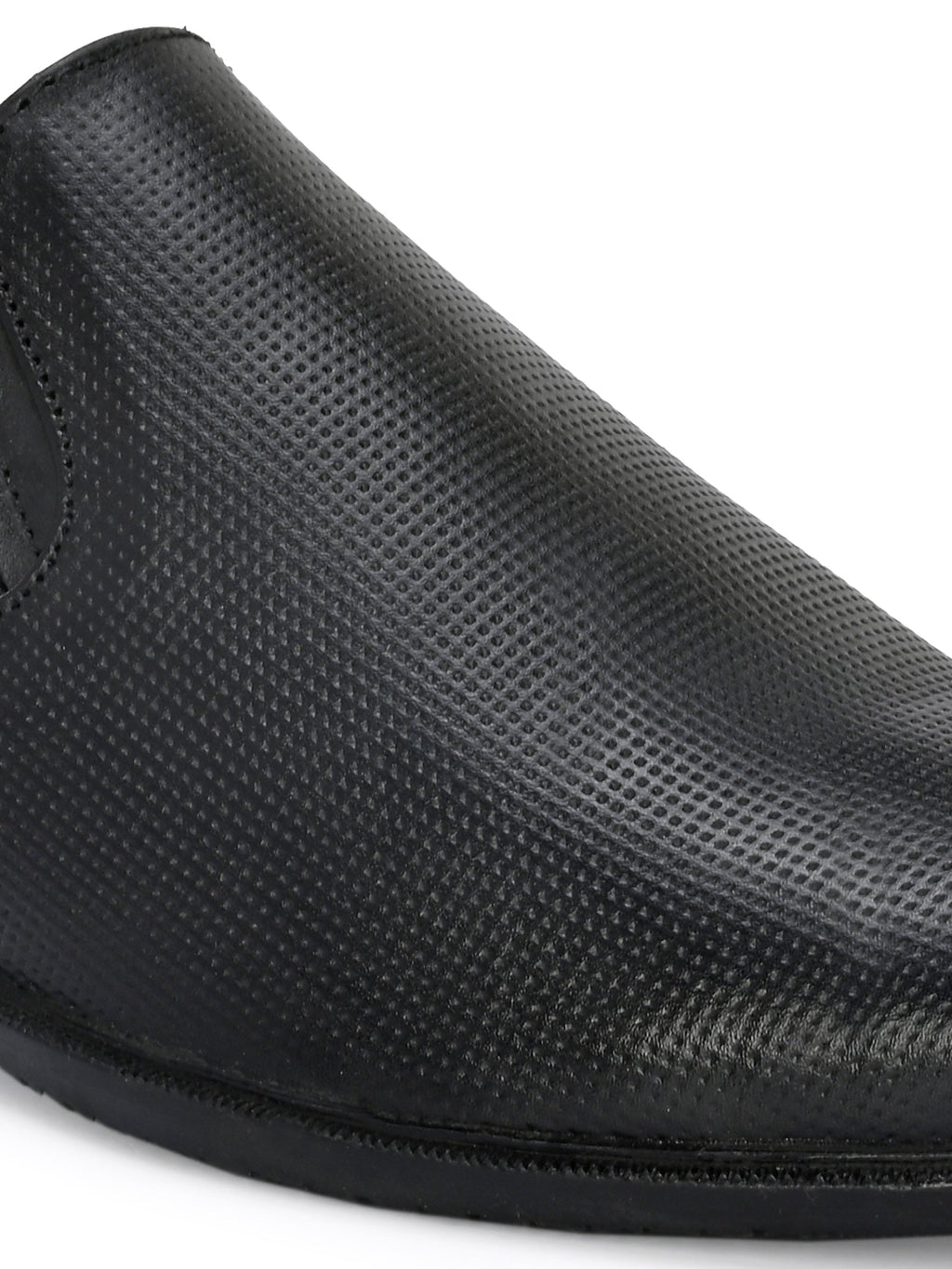 Men's Textured Leather Formal Slip-On Derby Shoes