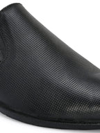 Men's Textured Leather Formal Slip-On Derby Shoes