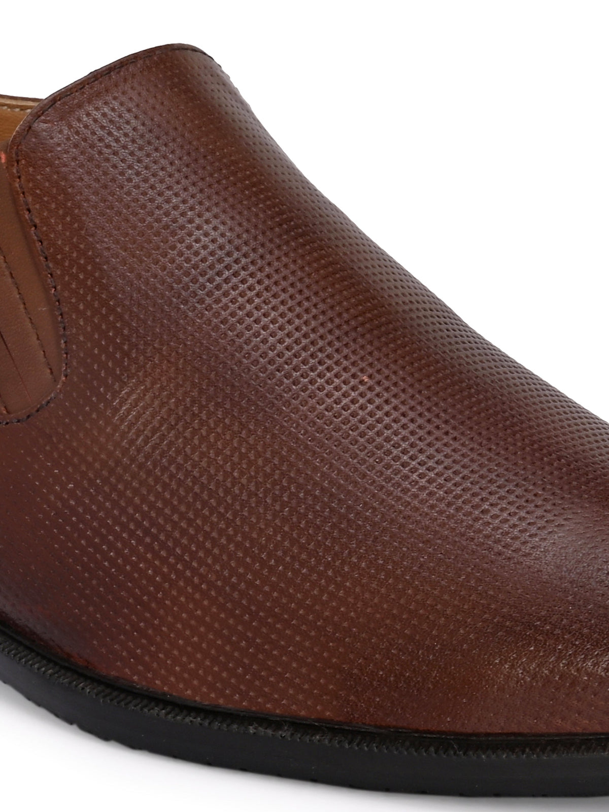 Men's Textured Leather Formal Slip-On Derby Shoes