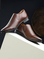 Men's Textured Leather Formal Slip-On Derby Shoes
