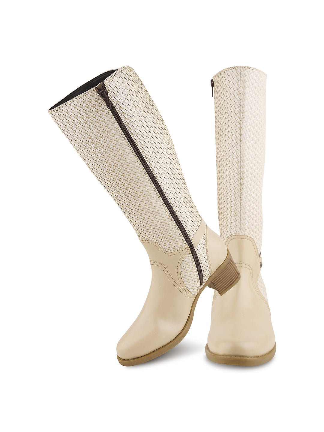 Women Tan Ankle Length Side Zipper Boots