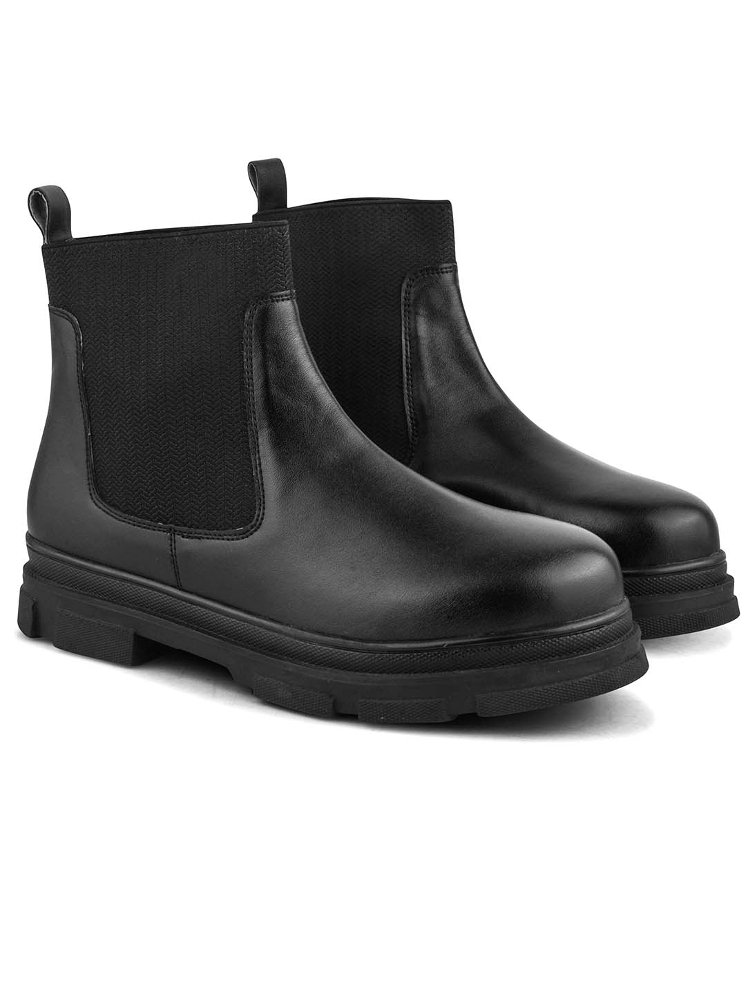 Women Black Block Heeled Boots