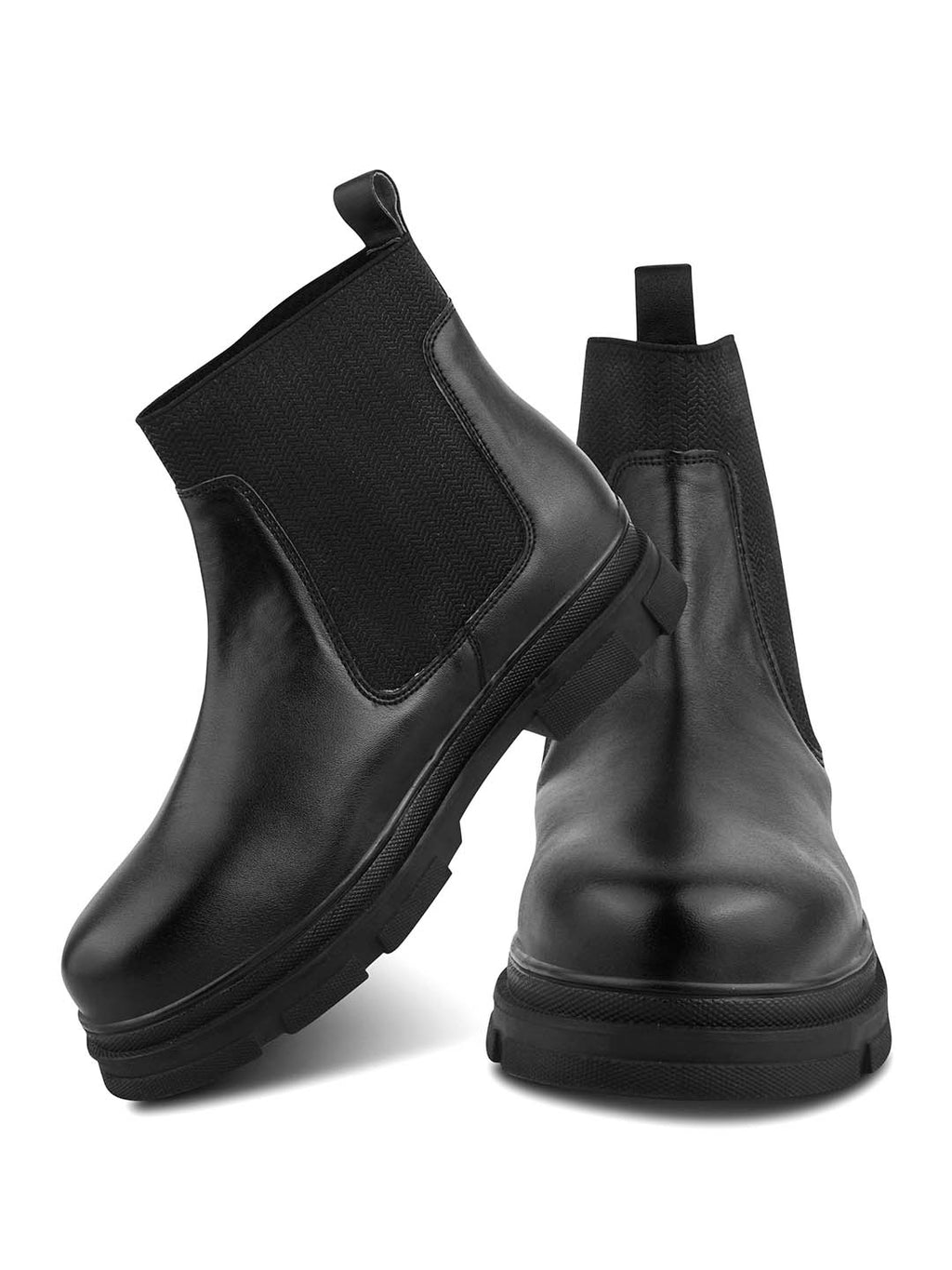 Women Black Block Heeled Boots