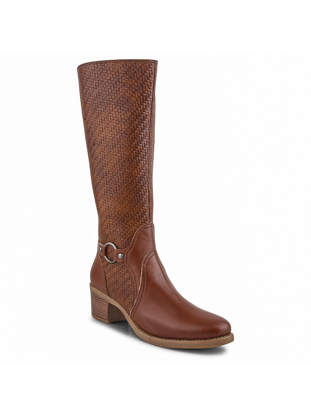 Women Tan Ankle Length Side Zipper Boots