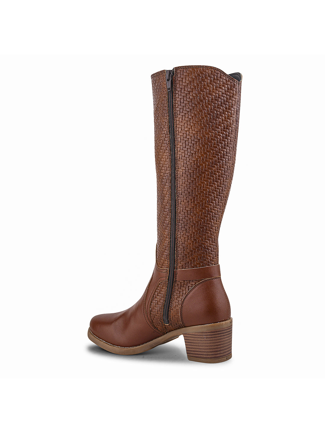 Women Tan Ankle Length Side Zipper Boots