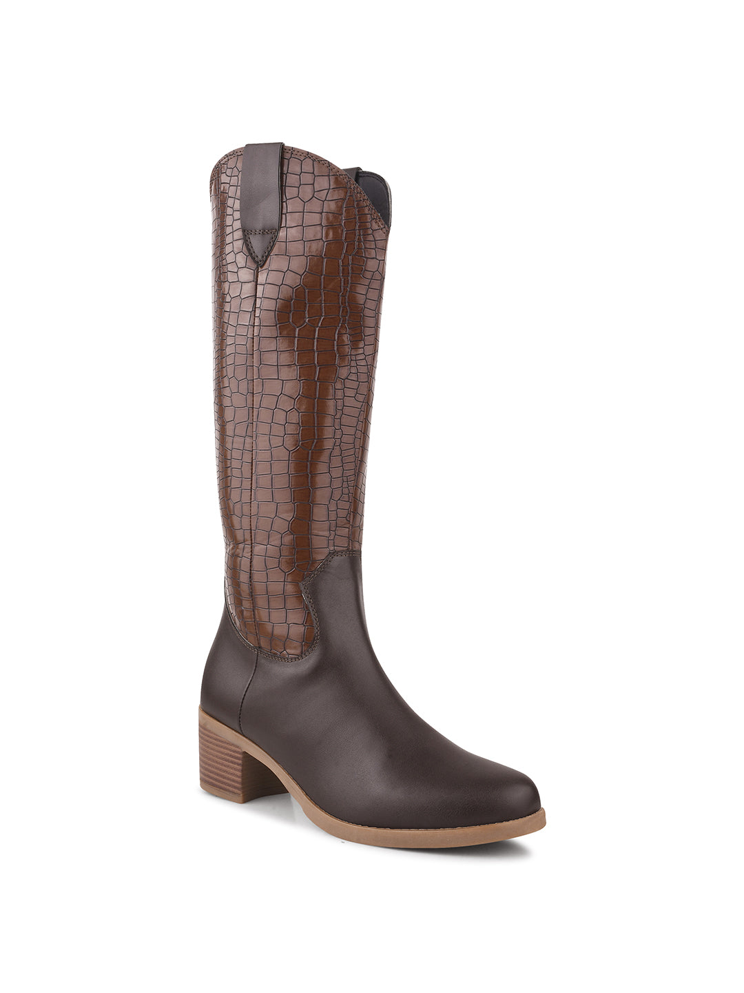 Women Brown Ankle Length Side Zipper Boots