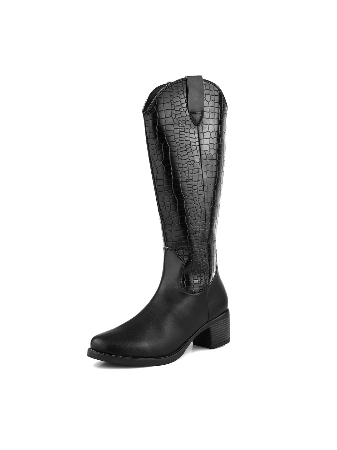 Women Black Ankle Length Side Zipper Boots