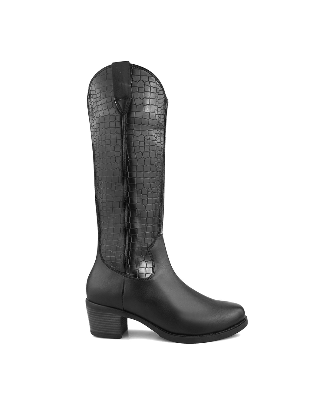 Women Black Ankle Length Side Zipper Boots