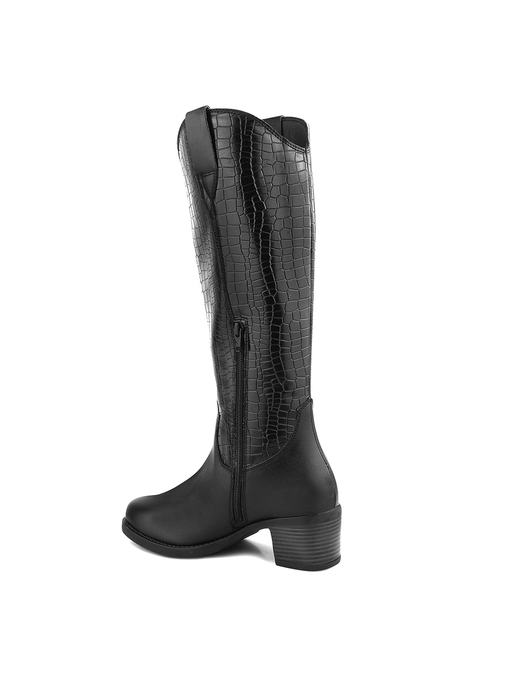 Women Black Ankle Length Side Zipper Boots