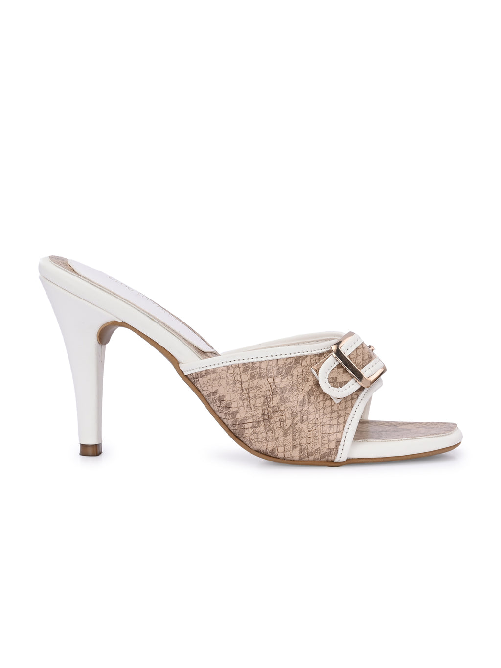 Women Black & White Slim Heels Pumps