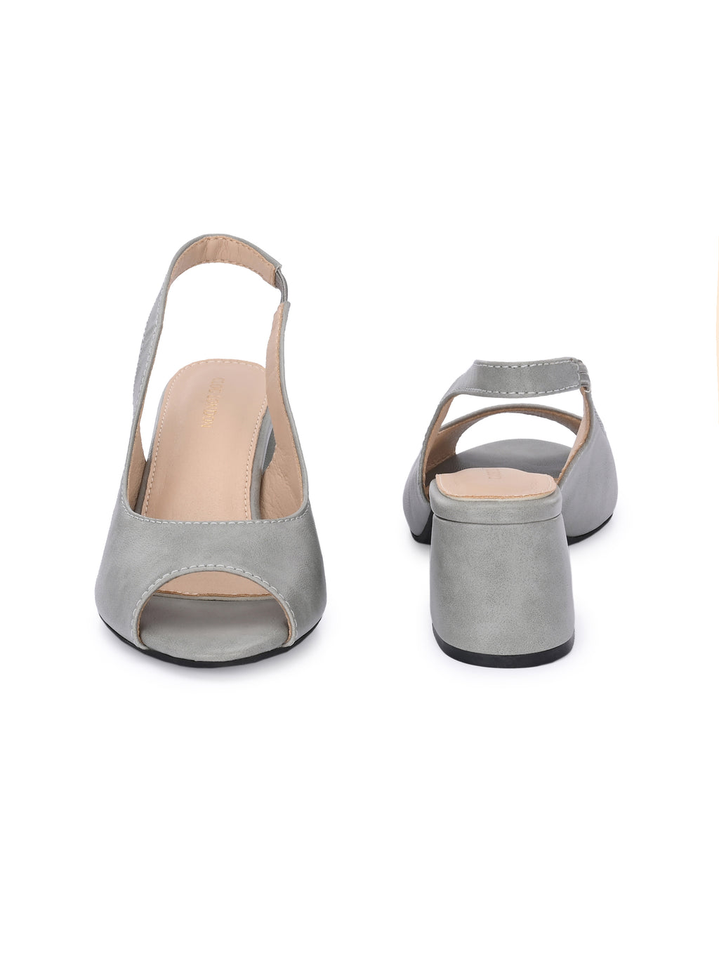 Women Peach Sling Back Heels Sandals
