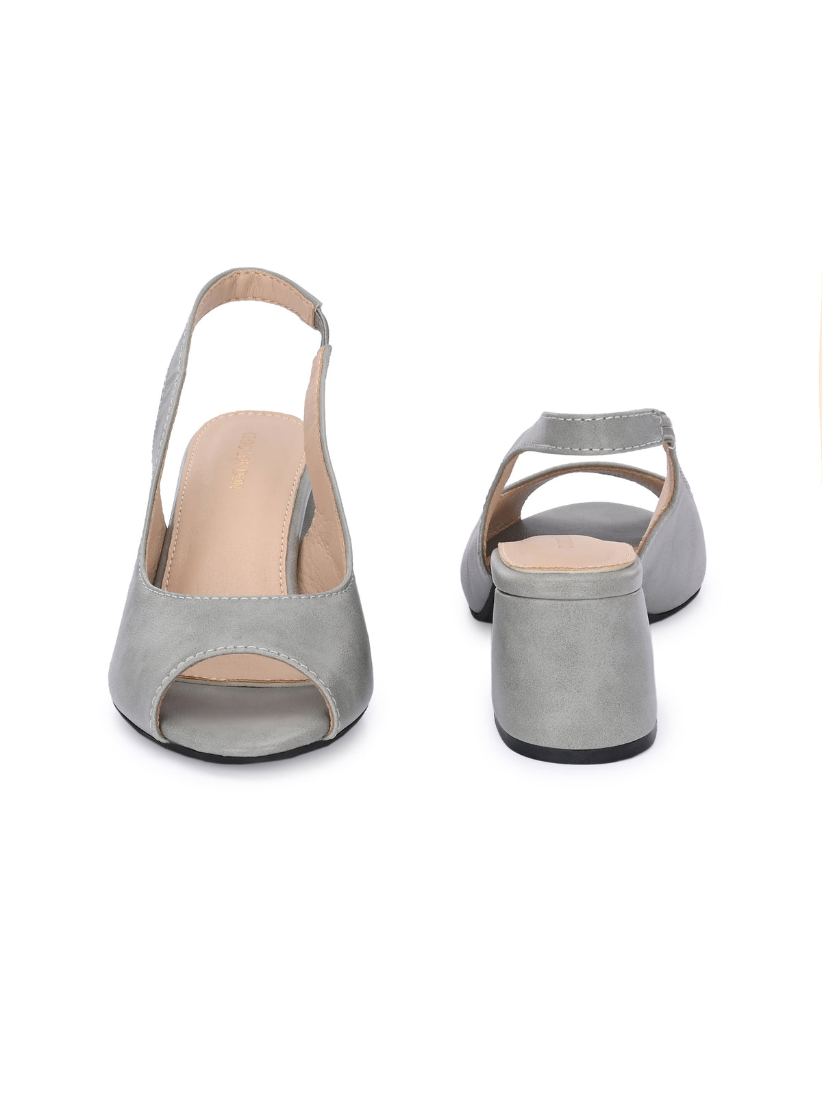 Women Peach Sling Back Heels Sandals