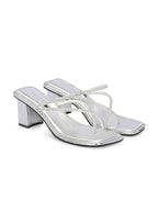 Women Silver Casusal Heels Sandals