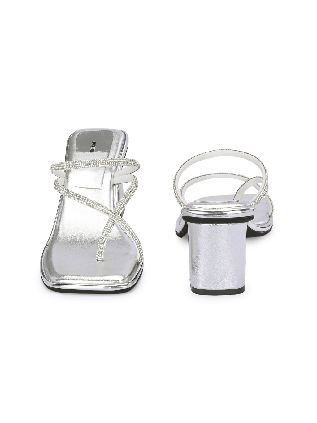 Women Silver Casusal Heels Sandals