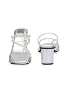 Women Silver Casusal Heels Sandals
