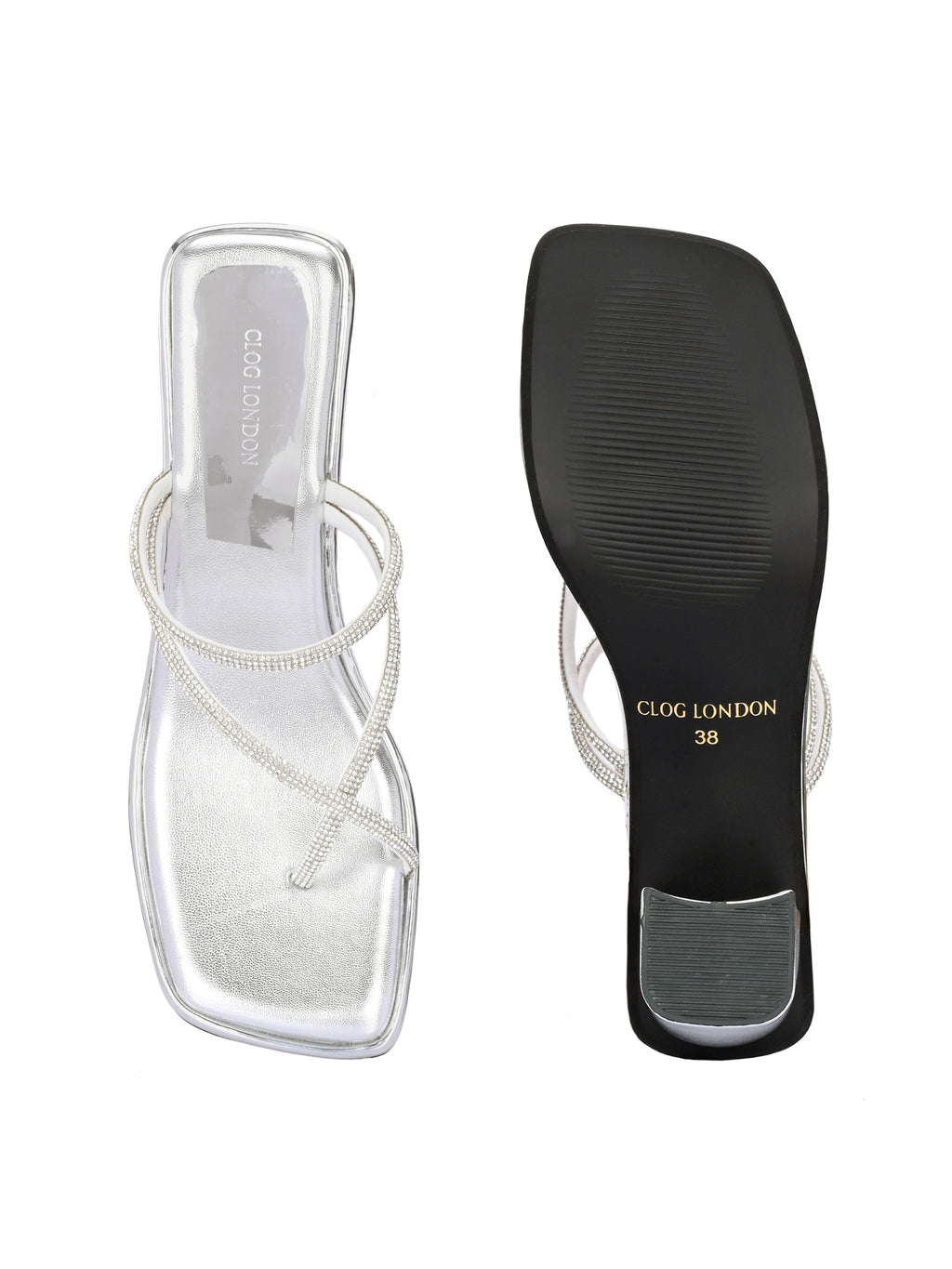 Women Silver Casusal Heels Sandals