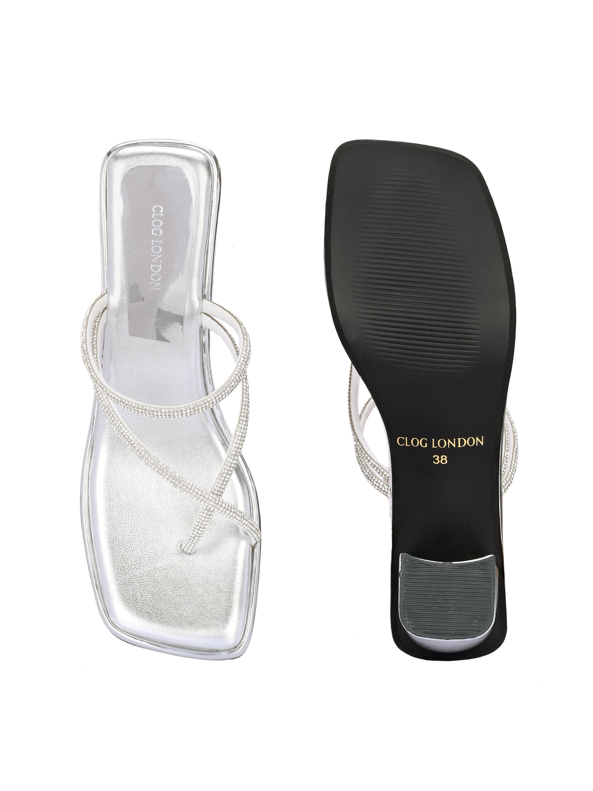 Women Silver Casusal Heels Sandals